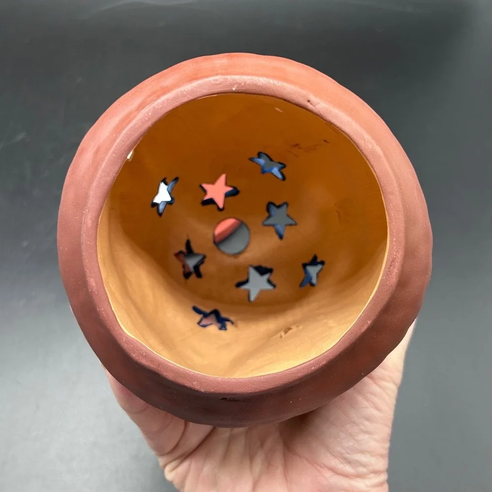 Peru Nativity Tealight Christmas Candle Holder Terracotta Style‎ Ceramic Stars